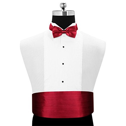 Peluche Men's Satin The Cerulean Cummerband and Bow Tie Set (Maroon, Free Size) - Image 2