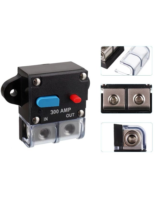 ماركة غير محددة قاطع دائرة قابل لإعادة الضبط 300A لصوت السيارة والم amplifiers، قاطع تيار ذكي للاستعادة الذاتية مع زر إعادة الضبط اليدوي  - Image 3