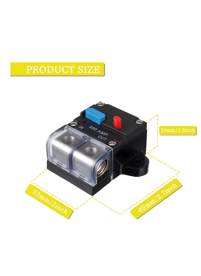 ماركة غير محددة قاطع دائرة قابل لإعادة الضبط 300A لصوت السيارة والم amplifiers، قاطع تيار ذكي للاستعادة الذاتية مع زر إعادة الضبط اليدوي  - Image 5