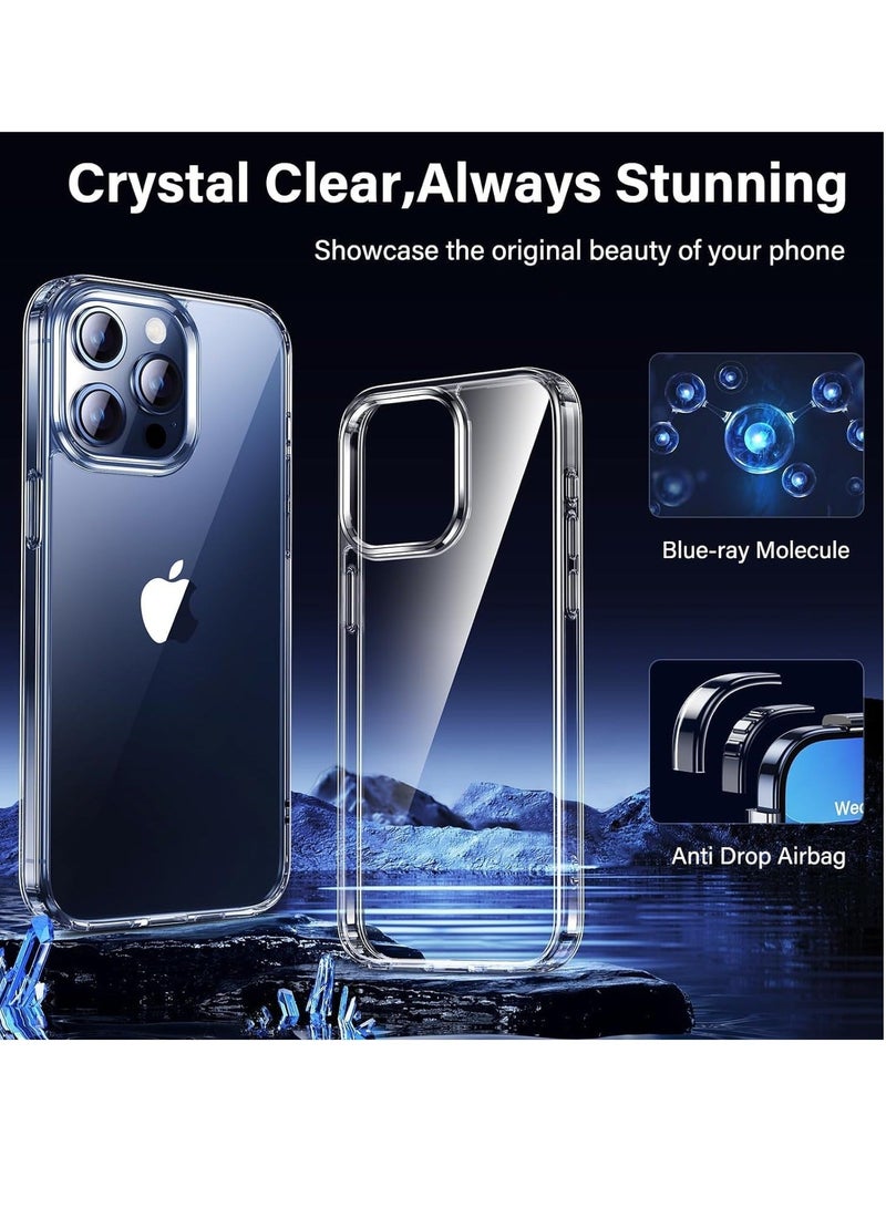 MUNTAQI Compatible for iPhone 15 Pro Max Case Clear Transparent,Anti-Yellowing,Ultra-Thin,Shockproof [Military-Grade Drop Protection] Anti-Scratch Hard Back Cover-Crystal Clear - Image 4
