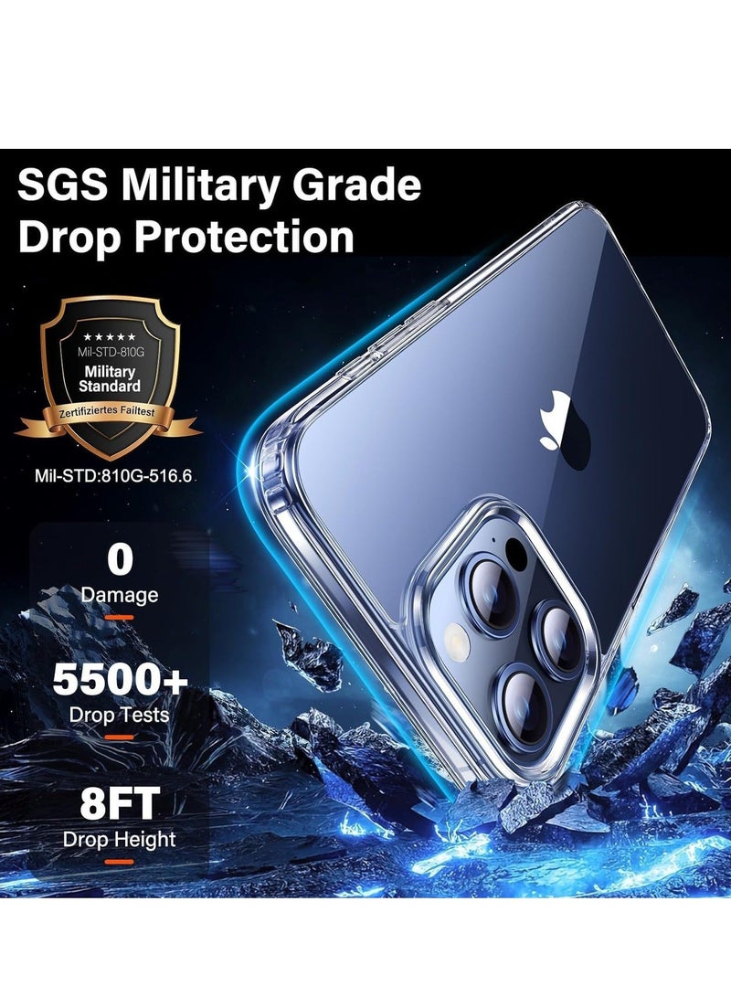 MUNTAQI Compatible for iPhone 15 Pro Max Case Clear Transparent,Anti-Yellowing,Ultra-Thin,Shockproof [Military-Grade Drop Protection] Anti-Scratch Hard Back Cover-Crystal Clear - Image 2