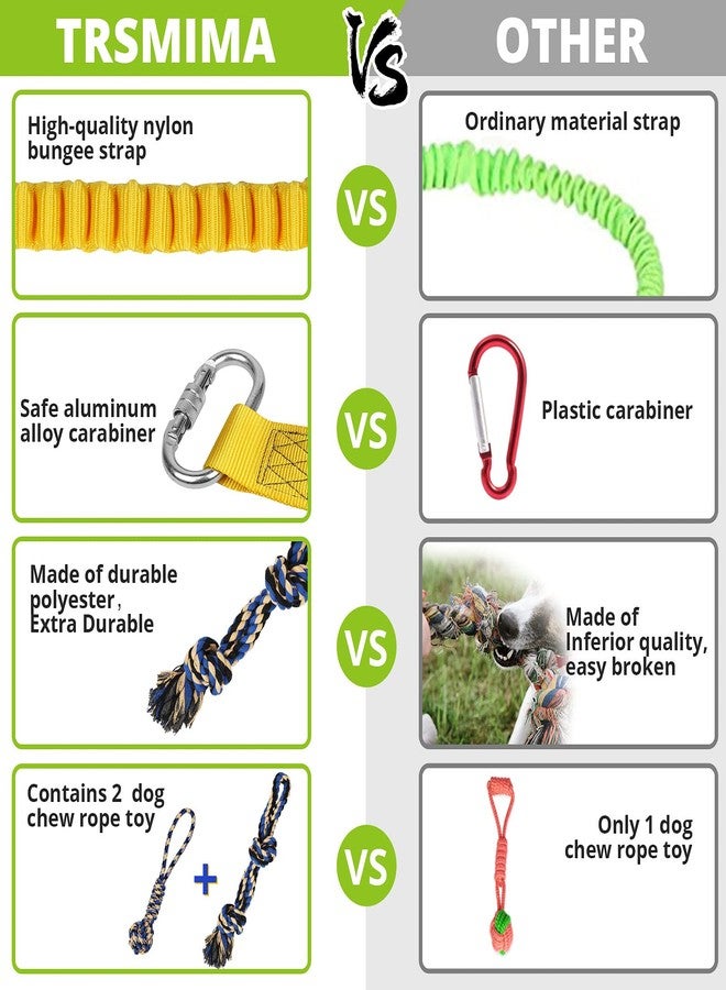 HOKINETY Dog Hanging Bungee Tug Toy: Interactive Tether Tug-of-War for Pitbull Small to Large Dogs to Exercise and Fun Solo Play - Durable Retractable Tugger Dog Rope Toy with 2 Chew Rope Toys - Image 5