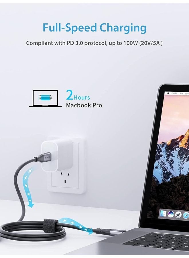 إكس أل تي كابل USB 4.0 من النوع C إلى النوع C متوافق مع Thunderbolt 3 4، جهاز USB C - 1.8 متر - Image 2