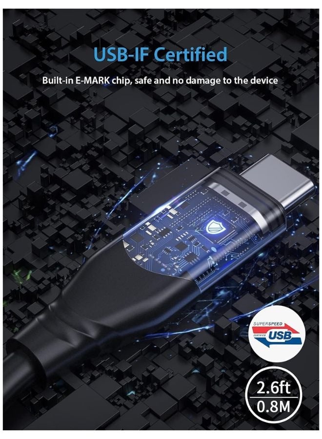 إكس أل تي كابل USB 4.0 من النوع C إلى النوع C متوافق مع Thunderbolt 3 4، جهاز USB C - 1.8 متر - Image 5