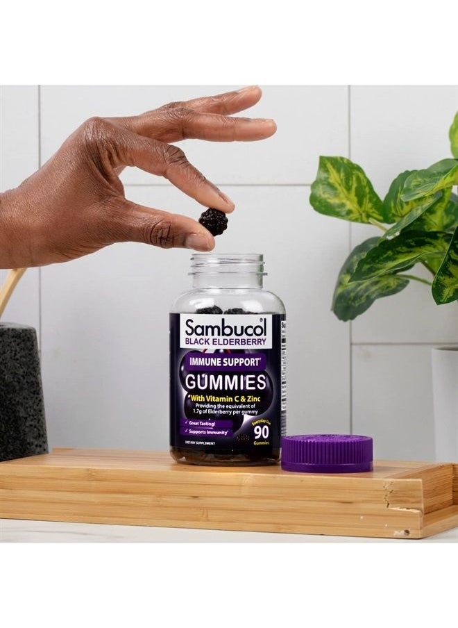 Sambucol Elderberry Gummies for Adults with Vitamin C; Zinc; Sambucus Elderberry Gummies for Immune Support with High Antioxidants; Gluten Free; Vegan; 1 Gummy Per Serving; 90 Count (90 Day Supply)  - Image 4
