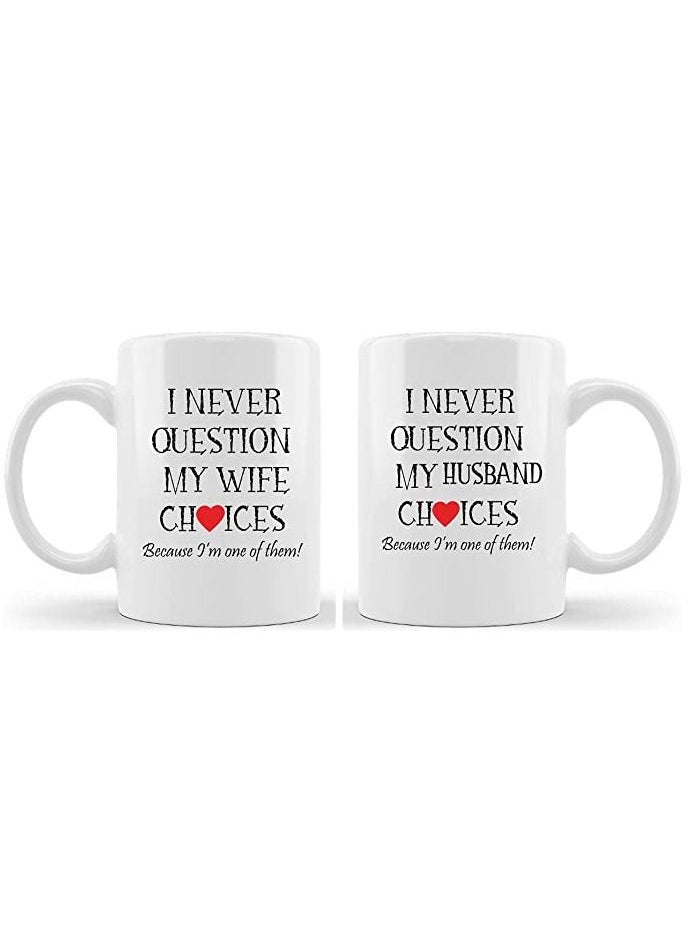 PRINTSHOP4ME Happy Anniversary Couple Mug Gifts | Best Anniversary MUG | Wedding Anniversary Mug | Anniversary Couple Mug| COFFEE MUG - Set of 2 Pcs (Design 10)  - Image 1