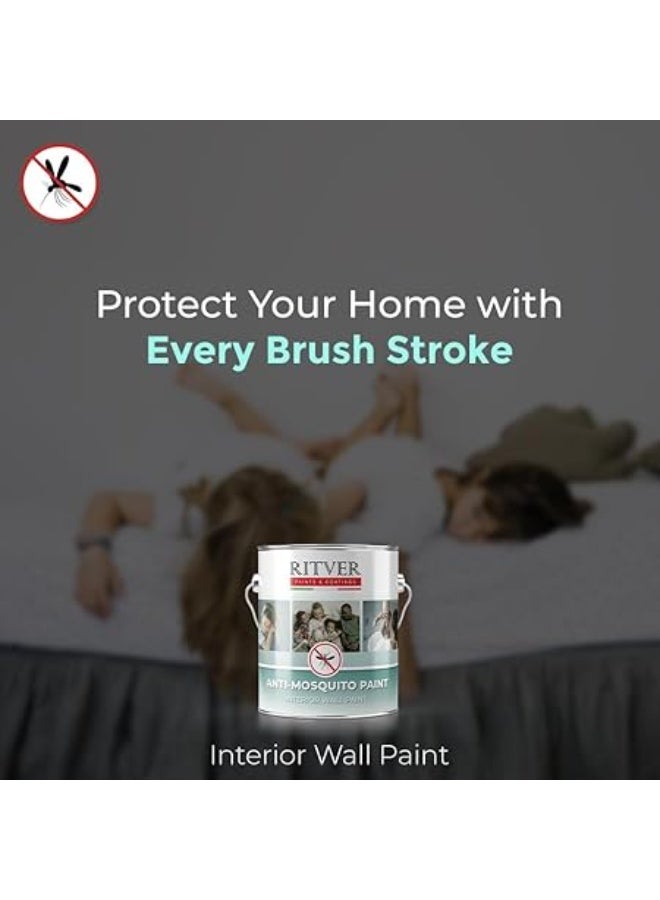 ريتفر طلاء جدران ريتفر مضاد للبعوض والحشرات - قشر بيض فاخر - أبيض عاجي - مضاد للبكتيريا - 3.6 لتر، لمسة نهائية غير لامعة - Image 3