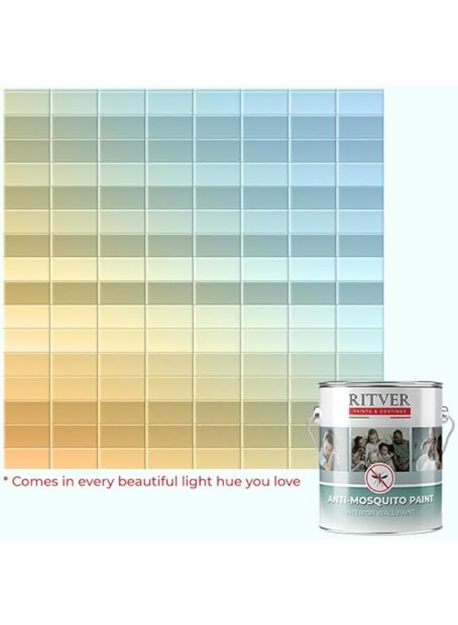 ريتفر طلاء جدران ريتفر مضاد للبعوض والحشرات - قشر بيض فاخر - أبيض عاجي - مضاد للبكتيريا - 3.6 لتر، لمسة نهائية غير لامعة - Image 2