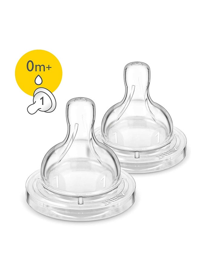 Philips Avent Classic Anti-Colic Baby Bottle 0M+ Flow Teat/Nipple (Pack of 2) | SCY761/02 - Image 2