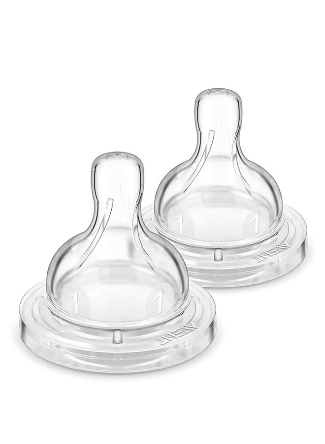 Philips Avent Classic Anti-Colic Baby Bottle 0M+ Flow Teat/Nipple (Pack of 2) | SCY761/02