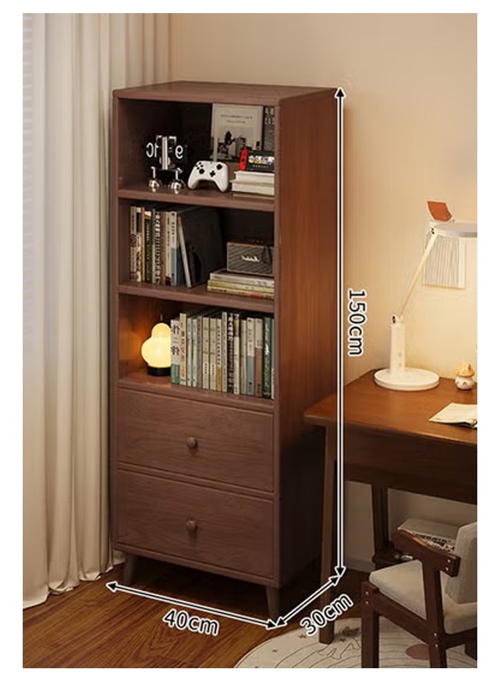 كلناميان رف تخزين متعدد الطبقات للكتب، خزانة عرض أنيقة لغرفة المعيشة، 40 سم، لون الجوز الداكن - Image 2