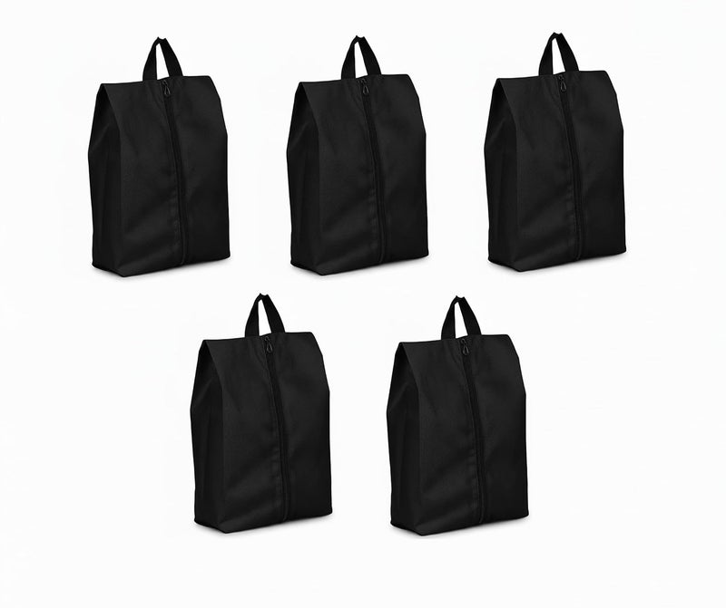 Swaze Premium Shoe Bag for Travel | Shoe Pouch, Shoe Cover for Storage, Shoe Bags for Travelling, Shoe Organizer for Travel, Shoes Packing Pouch, Shoe Pouch for Storage & Washable Covers (BLACK 5 pcs) - Image 1
