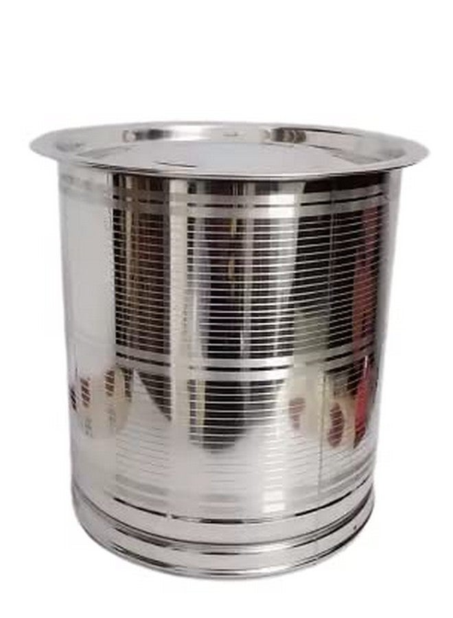 Sonanshi Sonanshi Stainless Steel Atta Tanki/Container/Box/Drum/Pawali/Tanki With Lid (Pack Of 3) (10, 16 & 20 Litres), Silver  - Image 2