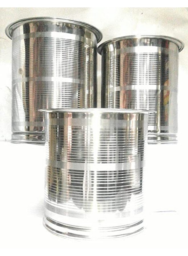 Sonanshi Sonanshi Stainless Steel Atta Tanki/Container/Box/Drum/Pawali/Tanki With Lid (Pack Of 3) (10, 16 & 20 Litres), Silver  - Image 4