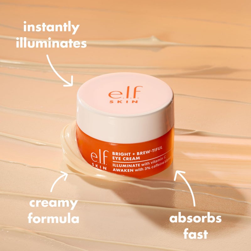 elf e.l.f. SKIN Bright + Brew-tiful Eye Cream, Helps Brighten Appearance Of Undereye Dark Circles & Repair Puffiness, Vegan & Cruelty-Free - Image 3