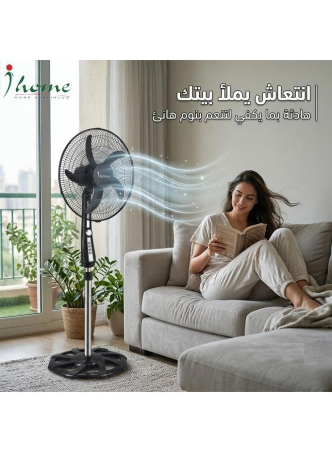 آي هوم مروحة عمودية ستاند آي هوم 18 بوصة، 5 ريش، 3 سرعات - KI-4000B - Image 2