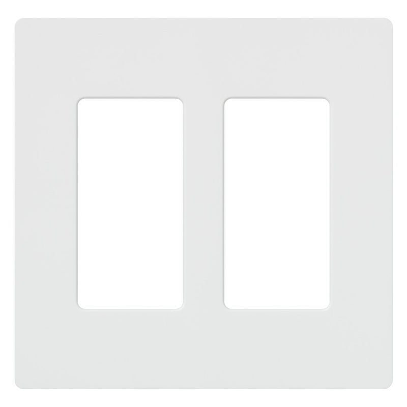 Lutron Claro Light Switch Cover Plate 2 Gang Wallplate for Decorator Light Switches Rocker Light Switch Cover Outlet Cover Screwless Switch Plate Cover Gloss CW2WH White