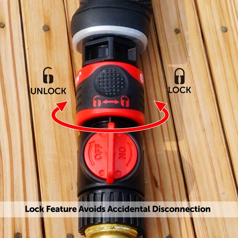 Eden 93218 Premium Garden Hose Quick Connect Kit | 9-Piece / 3-Pair Snap & Lock Fittings and Adapters with Water Stop, Flow Control, Secure Twist-Lock Design - Image 3