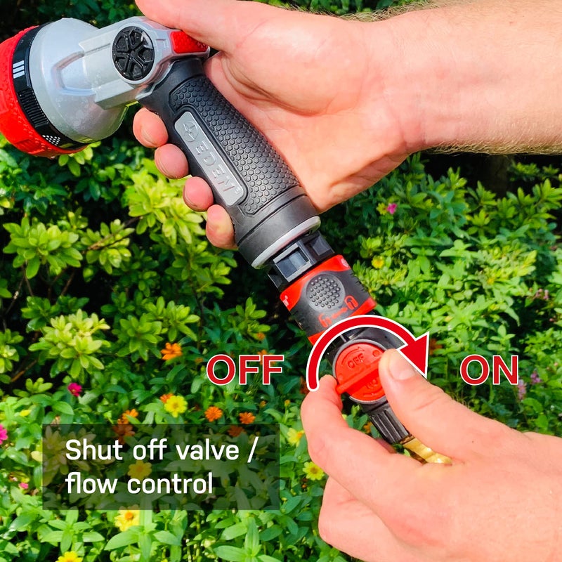 Eden 93218 Premium Garden Hose Quick Connect Kit | 9-Piece / 3-Pair Snap & Lock Fittings and Adapters with Water Stop, Flow Control, Secure Twist-Lock Design - Image 4