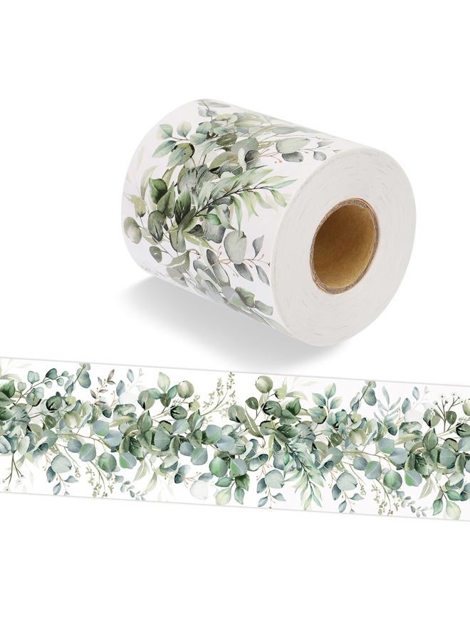 Lucleag 49.2Ft Eucalyptus Bulletin Board Border, Self-Adhesive Greenery Eucalyptus Bulletin Board Border Trim for Classroom Back to School Home Theme Party Photo Wall Decorations - Image 1