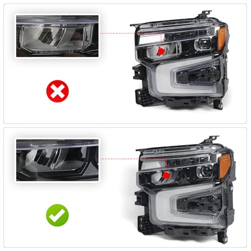 VLINCAR Full LED Headlight Compatible with Chevy Silverado 1500 2022 2023 2024 LT Trail Boss/RST Model w/Amber Animation Head Light Lamp Black Bezel Left Driver Side 85594431 - Image 2