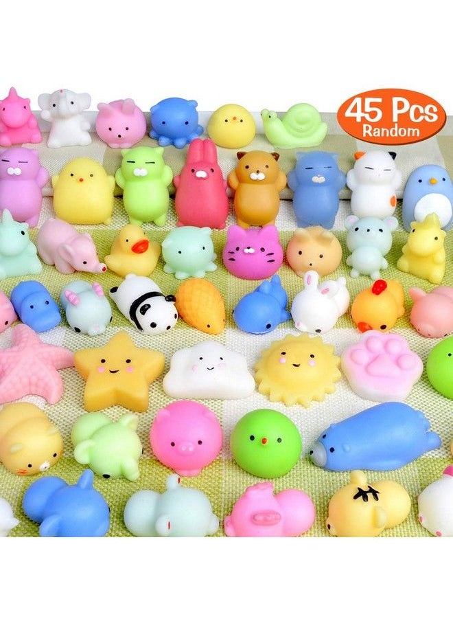 FLY2SKY - 45Pcs Mochi Squishy Toys Mini Squishies Kawaii Animal Squishies Party Favors For Kids Cat Panda Unicorn Squishy Novelty Stress Relief Toys Birthday Gifts Goody Bags Class Prizes Pinata Fillers - Image 1
