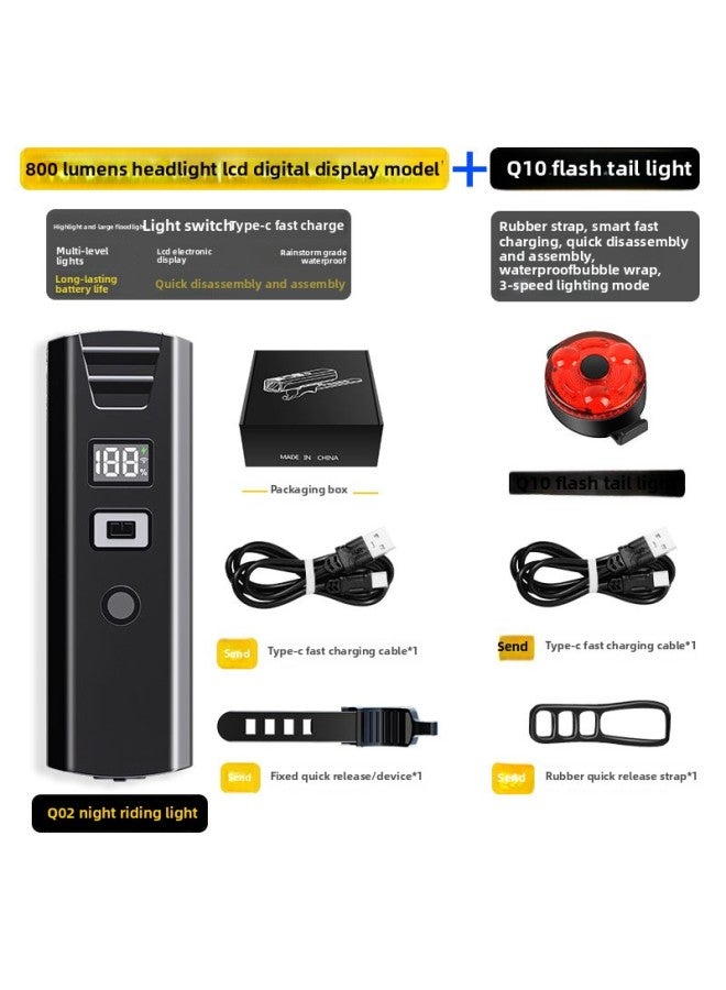 Bicycle Night Riding Headlight Strong Light Waterproof Flashlight Children Mountain Road Night Lighting Riding Equipment Simple