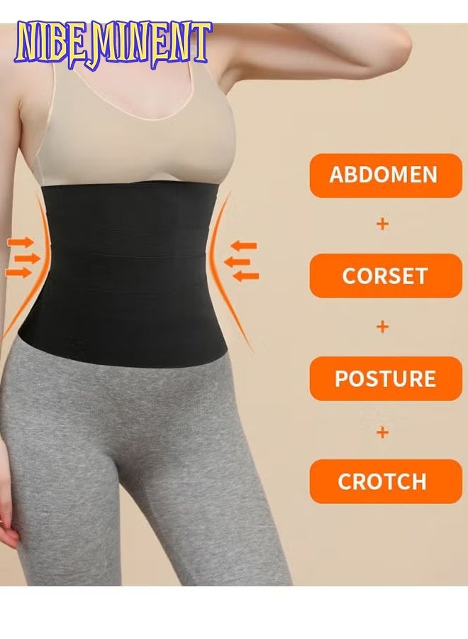 NIBEMINENT Women's Waist Trainer Velcro Elastic Wrap Corset Plus Size Trainer Corset Tummy Control Slimming Abdominal Shaper Workout Waist Trimmer Suitable for Gym Exercise Body Shaping Waist Trimmer Belt - Image 3