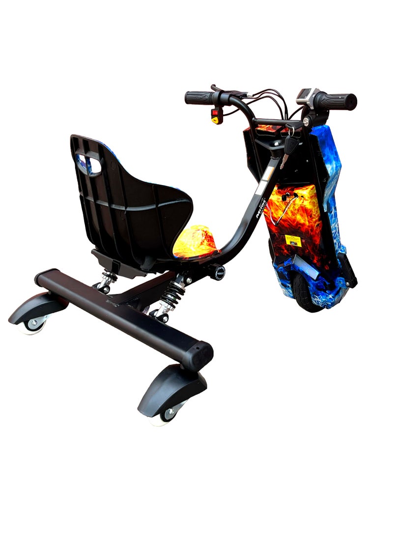 Mytoys 36V Drifting Scooter 3 Wheel Electric Scooter - 3 Driving Modes- Bluetooth- Speaker- Lights - Shock Absorber Safety Gears Speed Up To 20KM/h (Fire Blue) Multicolour - Image 5