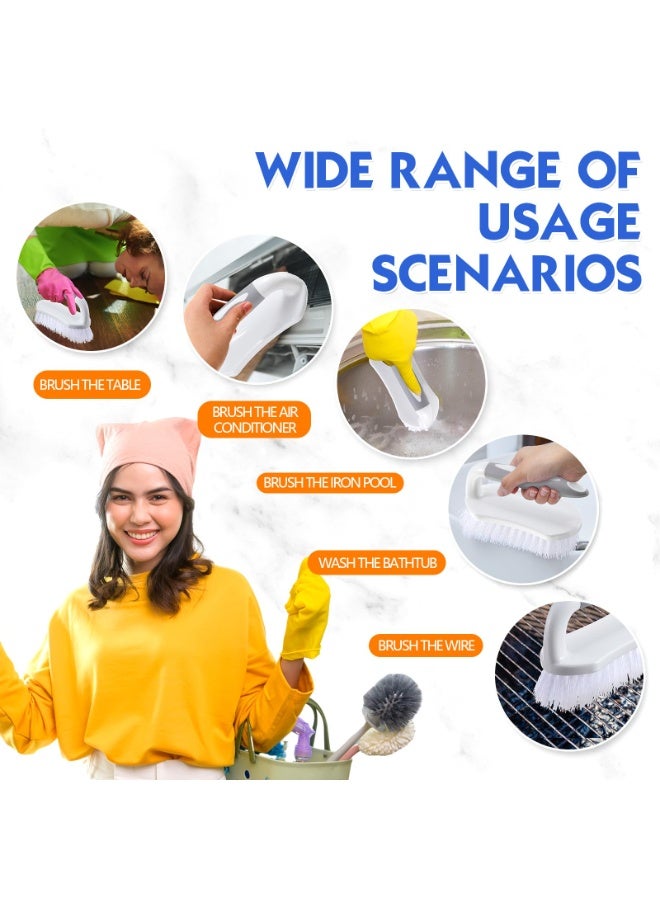 DOUGEI Scrub Brush, Heavy-Duty Scrub Brushes for Cleaning with Stiff Bristles Cleaning Brush for Shower, Bathroom, Carpet, Kitchen and Bathtub Scrubber - Image 3