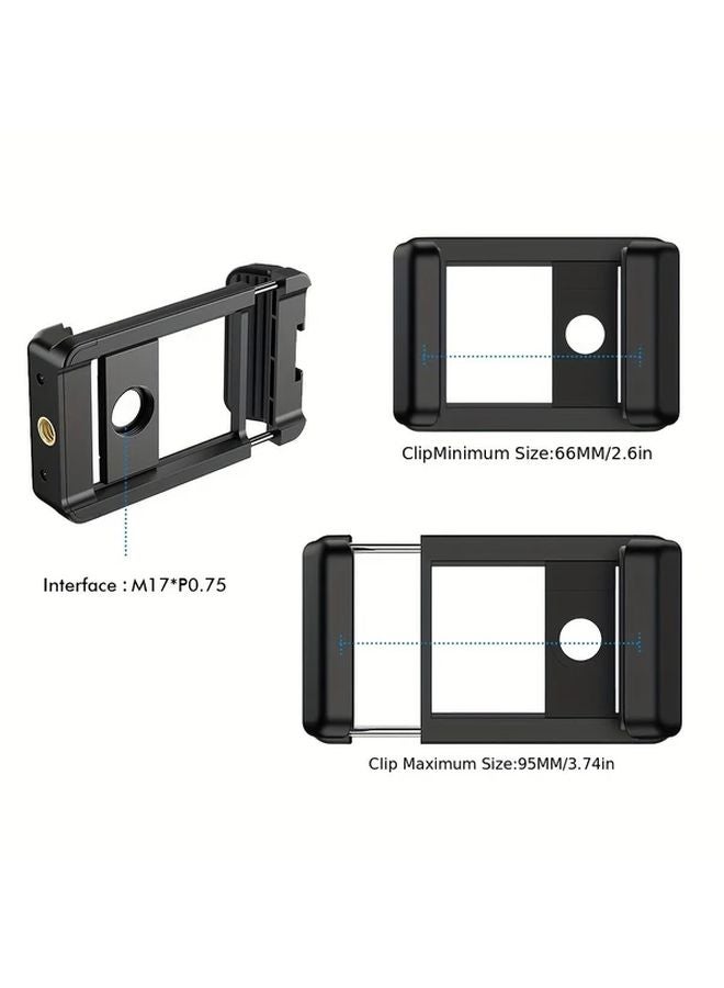 Apexel كلّيب هاتف ذكي أسود عالمي بخيط 17 مم لمعظم العدسات قابل للتثبيت على الحامل ثلاثي القوائم - Image 3