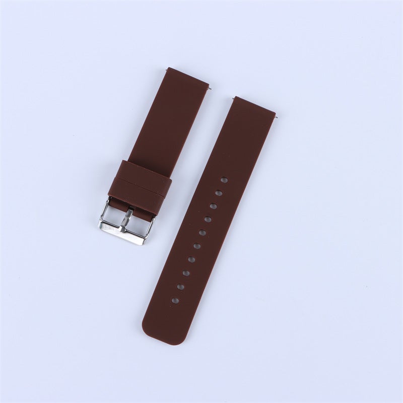 Generic Quick Release Silicone Watch Strap 16-24mm Dark brown