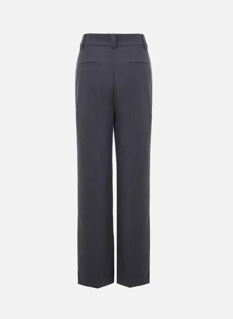 Lichi  Straight cut trousers with pleats and stitched creases for Women | Best Price UAE