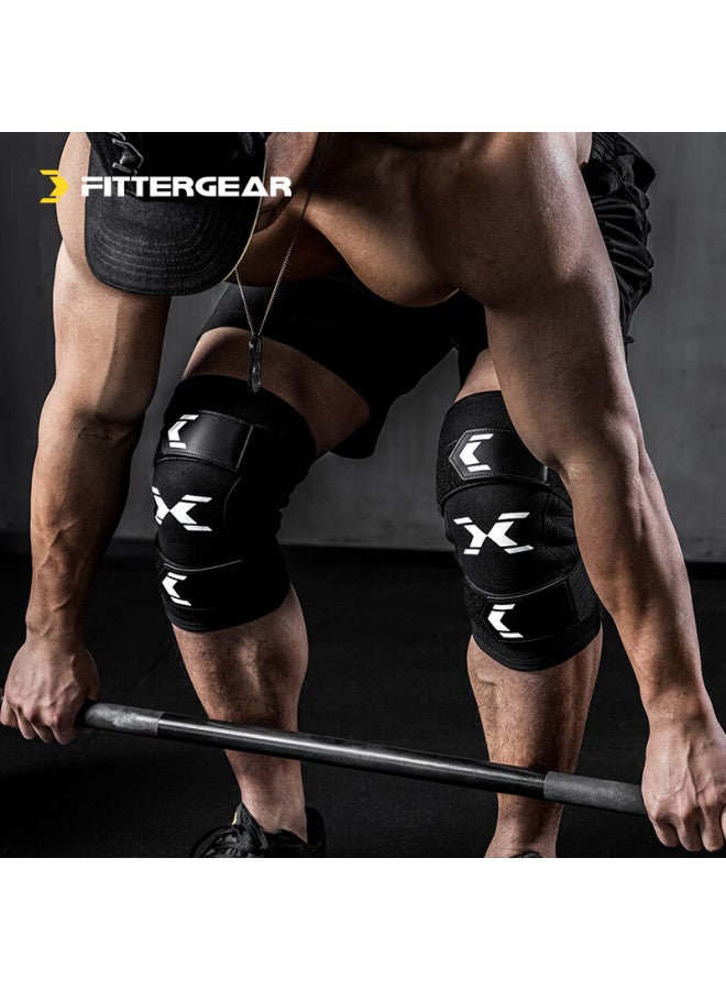 Fittergear Fitness Knee Brace For Men, Squat Equipment Training, Compression Weightlifting Leg Sleeve Protective Gear - Image 1