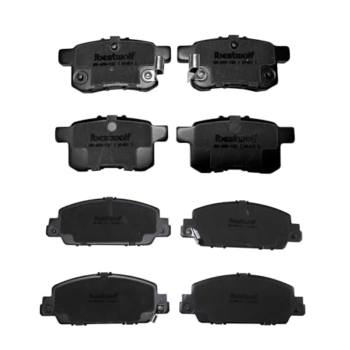 IBESTWOLF Front and Rear Ceramic Brake Pads for 2013 2014 2015 2016 2017 Honda Accord, Disc Brake Pad Replacement P-1451 P-1654 - Image 1