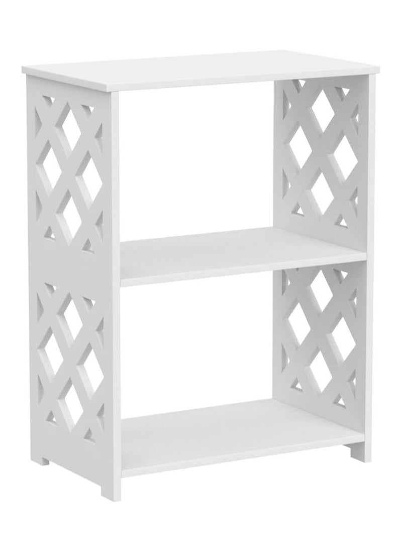 TPGP - Small Bookshelf, 3-Tier White Bookcase for Kids & Adults | 2-Shelf Open Storage Organizer for Bedroom, Living Room & Office | Ideal Small Bookshelf & Bookcase for Small Space - Image 1