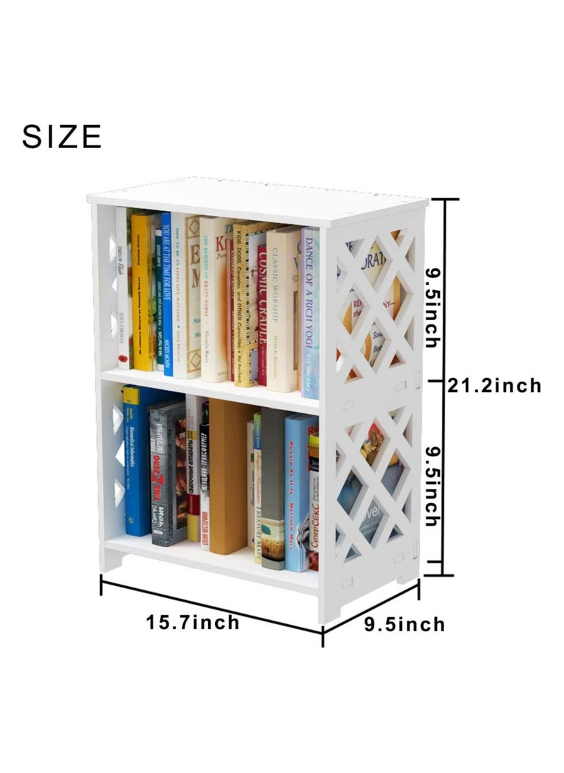 TPGP - Small Bookshelf, 3-Tier White Bookcase for Kids & Adults | 2-Shelf Open Storage Organizer for Bedroom, Living Room & Office | Ideal Small Bookshelf & Bookcase for Small Space - Image 1