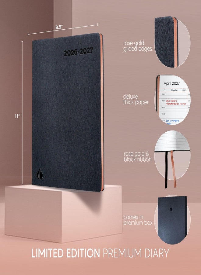 Inamio Academic Planner 2026-2027 - Rose Gold Edition, Weekly Planner and Monthly Planner - Hourly Appointment Book - Softcover Calendar, Simple Design for Productivity, June 2026 - July 2027 - 8.5 x 11 - Image 3