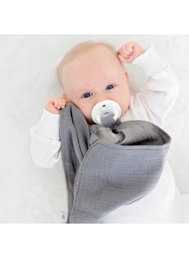 Ryan & Rose Ryan & Rose Cutie Lovey - Soft 100% Organic Cotton Muslin with Attachable Snap Closure - Loveys for Babies Newborn Baby Lovey Security Blankets for Babies Baby Blanket (Knot Smoke) - Image 5