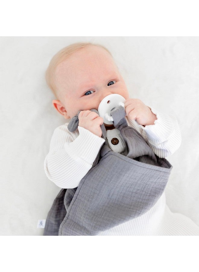 Ryan & Rose Ryan & Rose Cutie Lovey - Soft 100% Organic Cotton Muslin with Attachable Snap Closure - Loveys for Babies Newborn Baby Lovey Security Blankets for Babies Baby Blanket (Knot Smoke) - Image 4