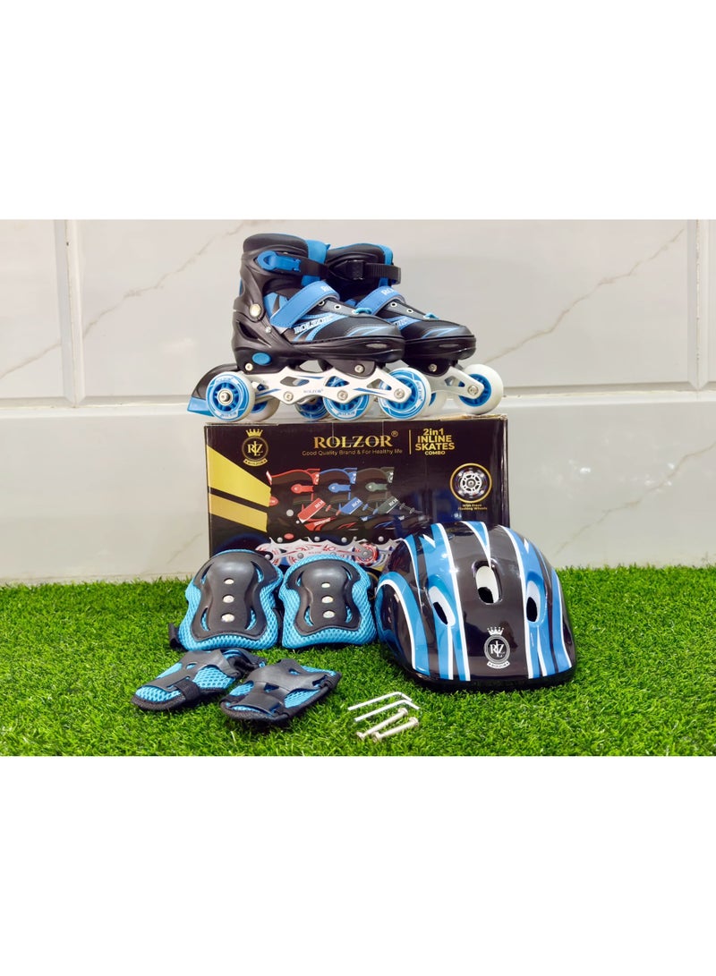 ROLZOR RZ-1700 Adjustable Inline Skates with Protective Gear | Comfortable, Durable & Smooth Ride for Kids and Adults - Image 1
