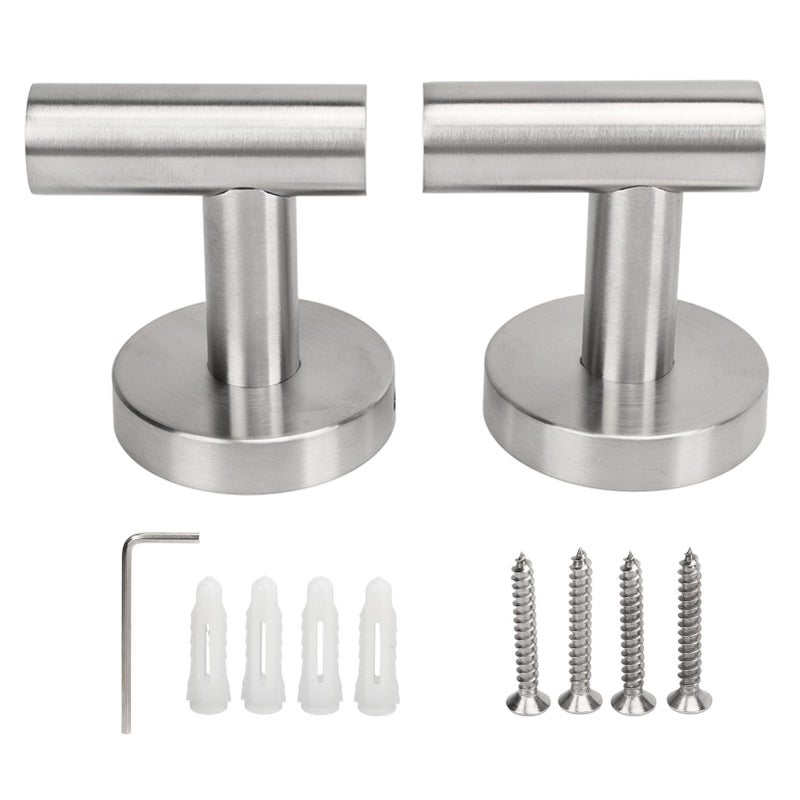 2 Pack Stainless Steel Bathroom Towel Hooks Wall Mounted For Robe Clothes Hats - Image 2
