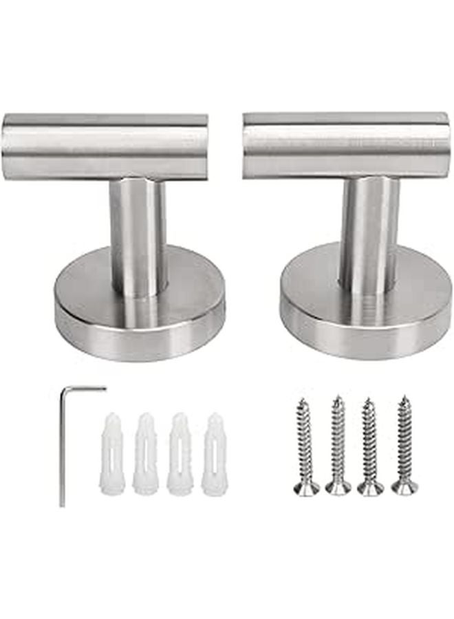2 Pack Stainless Steel Bathroom Towel Hooks Wall Mounted For Robe Clothes Hats - Image 1
