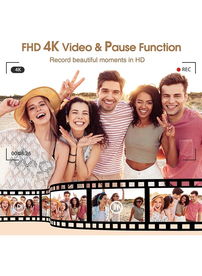 Generic 4K Digital Camera for Photography Autofocus, 48MP Vlogging Camera for YouTube with Viewfinder Dial Flash,16X Digital Zoom Portable Compact Travel Camera Anti-Shake for Teens,Adults,Beginners  - Image 3