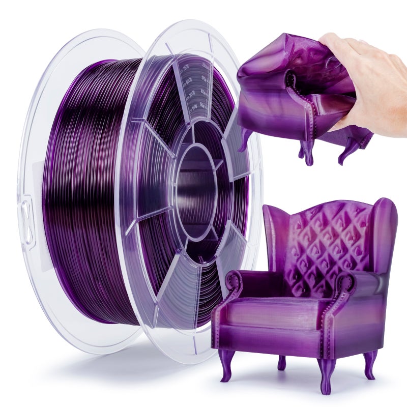 ZIRO Flex AMETHYST Shore 95A Hardness TPU Filament 1.75mm 800 g/1.77 lb Spool, - Image 3