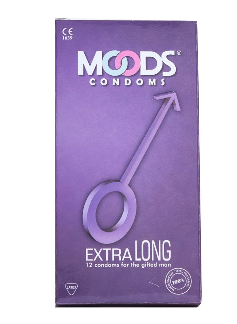 Moods واقيات ذكرية طويلة جدًا 12 قطعة - Image 1