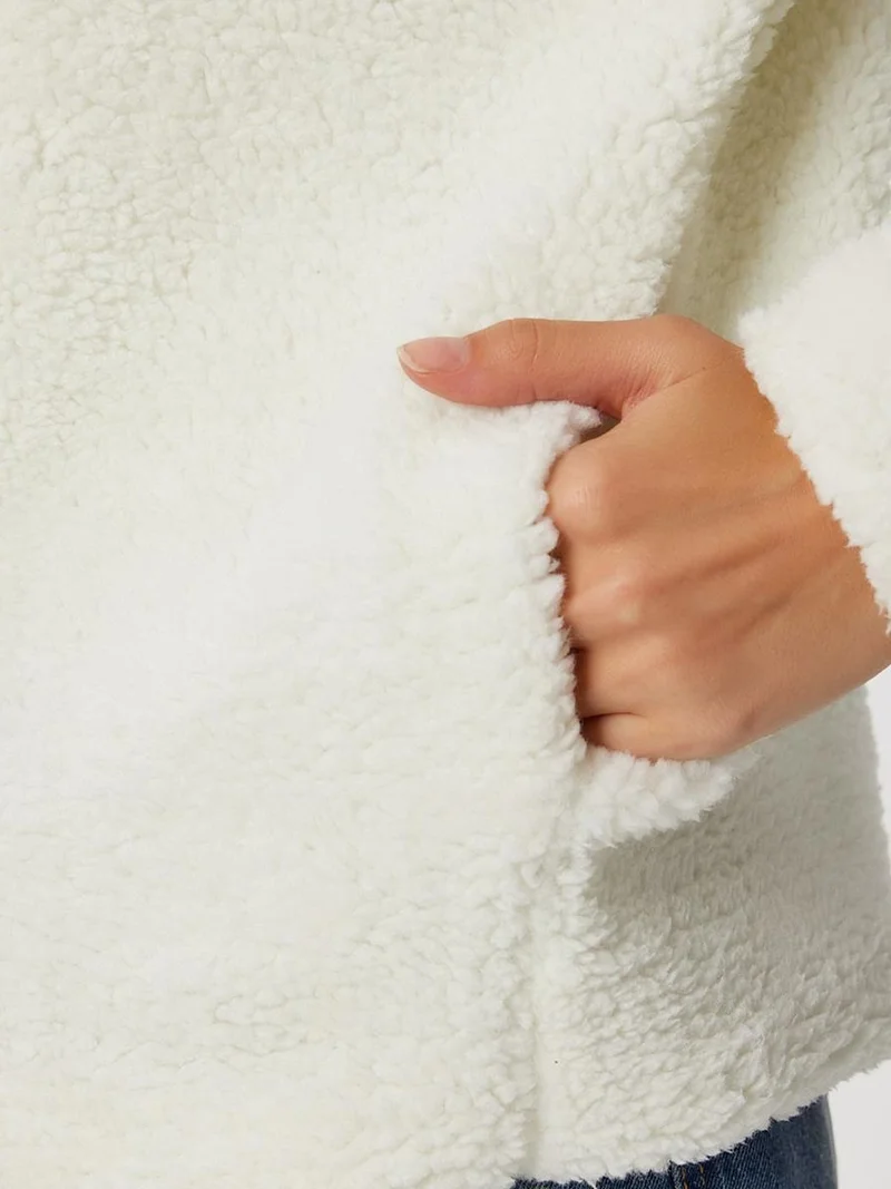 Lovely Istanbul ISTANBUL Plush Polo Collar Zipper Sweatshirt