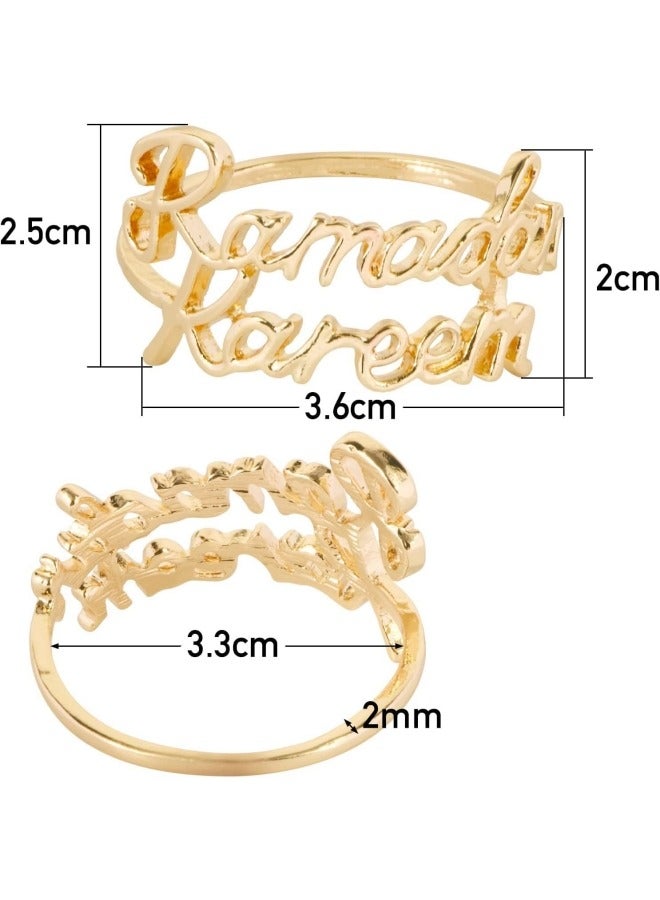 GGEROU 6Pcs Ramadan Kareem Napkin Rings Eid Mubarak Dinner Table Home Decoration Alloy Napkin Buckle Ramadan Gifts - Image 3