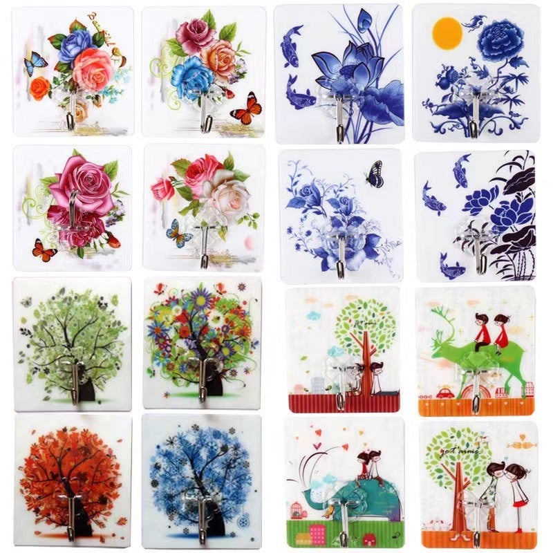 Transparent Adhesive Hooks Strong Seamless 513 pattern color random hair] 