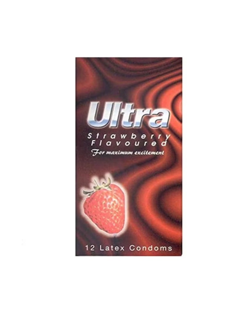 Ultra active 12 Piece Dotted Lubricated Condom Set and 12 Piece Ribbed Strawberry Flavoured Condoms - Image 3